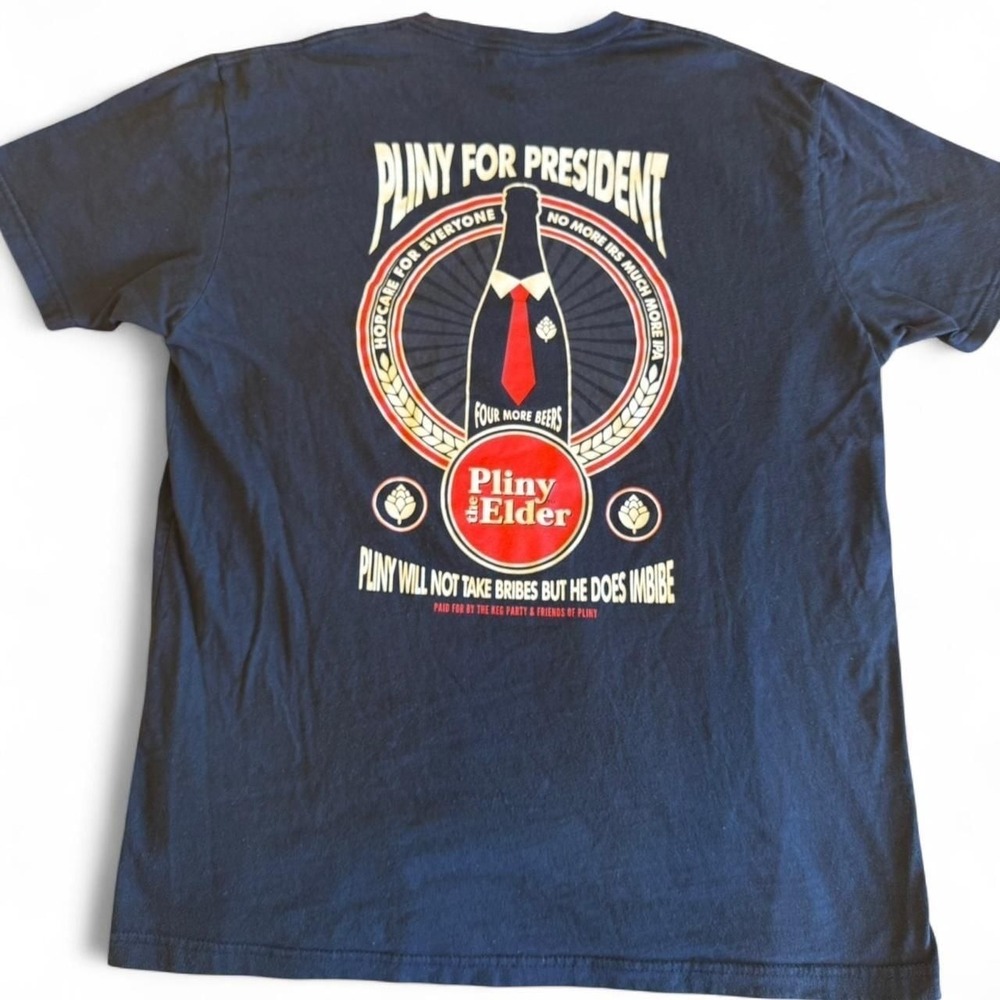 Vintage Pliny the Elder Beer‎ T-Shirt - Pliny for President Graphic Tee - Size L
